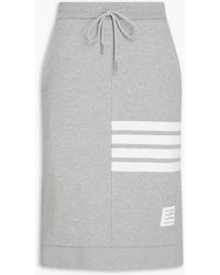 Thom Browne - Gestreifter rock aus baumwollfrottee - Lyst