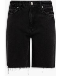 PAIGE - Sammy Frayed Denim Shorts - Lyst