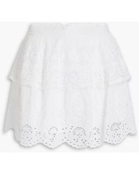 LoveShackFancy - Charmaine Tiered Broderie Anglaise Voile Mini Skirt - Lyst