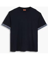 Missoni - T-shirt aus baumwoll-jersey mit häkelstrickbesatz - Lyst