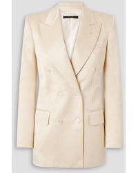 Tom Ford - Double-breasted Silk And Wool-blend Twill Blazer - Lyst