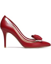 Valentino Leather And Pvc Court Shoes Red