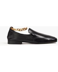 BY FAR - Nick Chain-embellished Leather Loafers - Lyst