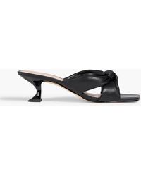 Stuart Weitzman - Playa 50 Knotted Padded Leather Mules - Lyst