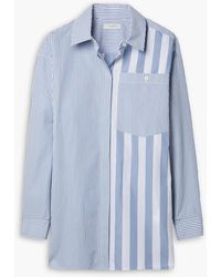 Lafayette 148 New York - Scout Patchwork-effect Striped Cotton-poplin Shirt - Lyst