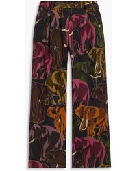 FARM Rio - Printed Cotton And Lyocell-Blend Canvas Wide-Leg Pants - Lyst