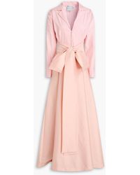 BERNADETTE - Beatrice Poplin-Paneled Satin Maxi Shirt Dress - Lyst