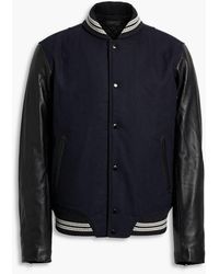 Rag & Bone - Varsity Leather-paneled Wool-blend Felt Jacket - Lyst
