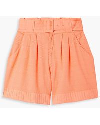 Solid & Striped - The talia shorts aus baumwolle mit eingewebten punkten und gürtel - Lyst