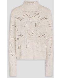 Autumn Cashmere - Pointelle-Knit Cashmere Turtleneck Sweater - Lyst