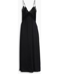 Sandro - Guipure Lace-Trimmed Satin Midi Slip Dress - Lyst