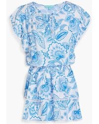 Melissa Odabash - Keri Tiered Printed Voile Mini Dress - Lyst