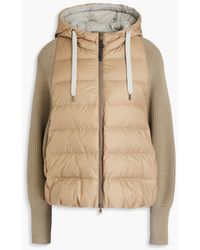 Brunello Cucinelli - Quilted Shell-paneled Wool, Cashmere And Silk-blend Hooded Jacket - Lyst