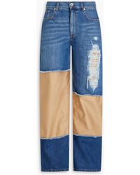 JW Anderson - Distressed Two-tone Denim Jeans - Lyst