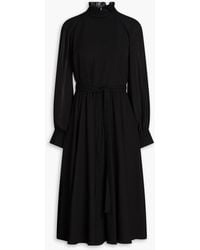 Mikael Aghal - Gathered Crepe De Chine Midi Dress - Lyst
