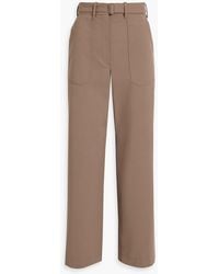 Theory - Belted Cotton-Blend Twill Wide-Leg Pants - Lyst