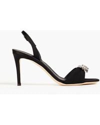 Giuseppe Zanotti - Tiphaine Crystal-embellished Crepe And Satin Slingback Sandals - Lyst