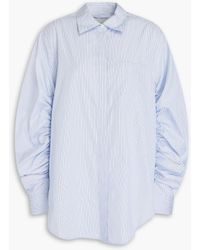 3.1 Phillip Lim - Ruched Striped Cotton-poplin Shirt - Lyst