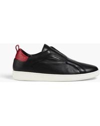 Ferragamo - Garda Two-Tone Leather Slip-On Sneakers - Lyst