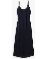 See By Chloé - Broderie Anglaise-trimmed Crepe De Chine Midi Slip Dress - Lyst