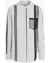 3.1 Phillip Lim - Organza-trimmed Striped Cotton-poplin Shirt - Lyst