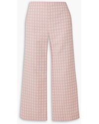 Lisa Marie Fernandez - Cropped Checked Cotton-blend Bouclé-jacquard Straight-leg Pants - Lyst