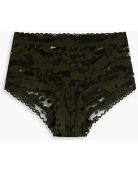 Hanky Panky - Signature Camouflage Stretch-lace Mid-rise Briefs - Lyst