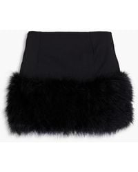 16Arlington - Haile Feather-embellished Crepe Mini Skirt - Lyst