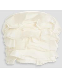 Jonathan Simkhai - Kirsten cropped ruffled silk-organza and satin-twill bustier top - Lyst
