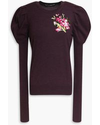 Dolce & Gabbana - Embroidered Mélange Wool Sweater - Lyst