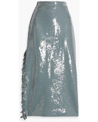 Huishan Zhang - Danielle Sequined Tulle Midi Skirt - Lyst