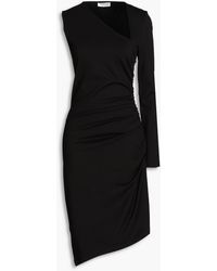 Halston - Skyler One-sleeve Asymmetric Crepe Midi Dress - Lyst
