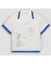 Bode - Club Champion Camp-Collar Embroidered Linen Shirt - Lyst