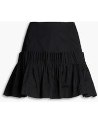 Aje. - Niki Pleated Cotton-poplin Mini Skirt - Lyst