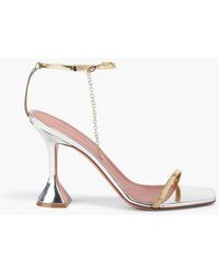 AMINA MUADDI - Henson Mirrored-Leather Sandals - Lyst