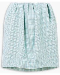 Nina Ricci - Gathered Checked Wool-tweed Mini Skirt - Lyst
