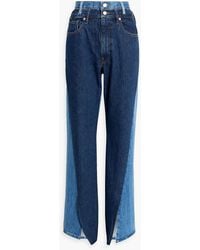 FRAME - Two-tone High-rise Bootcut Jeans - Lyst