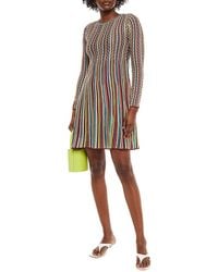 M Missoni Striped Crochet-knit Mini Dress - Multicolour
