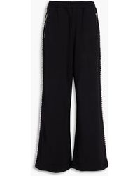 Area - Crystal-embellished French Cotton-terry Track Pants - Lyst
