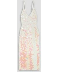 Christopher John Rogers - Sequin-embellished Wool Midi Dress - Lyst