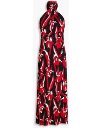 Boutique Moschino - Floral-print Jersey Halterneck Maxi Dress - Lyst