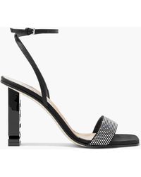 Sergio Rossi - Sergio Super Heel Crystal-embellished Suede And Satin Sandals - Lyst