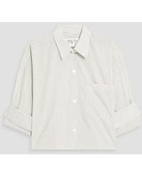 Twp - Next Ex Cropped Striped Cotton-Poplin Shirt - Lyst
