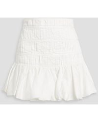 Aje. - La Vie Ruffled Shirred Cotton-poplin Mini Skirt - Lyst