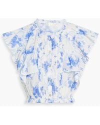 LoveShackFancy - Nora Cropped Floral-print Cotton-voile Top - Lyst