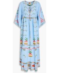 FARM Rio - Embellished Linen-blend Maxi Dress - Lyst