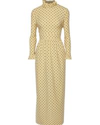 Baum und Pferdgarten Alitha Ruffle-trimmed Printed Cotton-blend Maxi Dress Pastel Yellow
