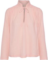 Vanessa Bruno Jerry Gathered Twill Blouse Baby Pink