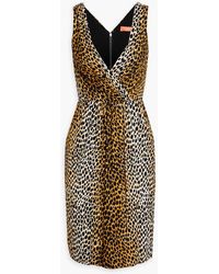Dolce & Gabbana - Wrap-effect Leopard-print Jersey Mini Dress - Lyst