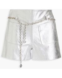 Maje - Belted Leather Shorts - Lyst